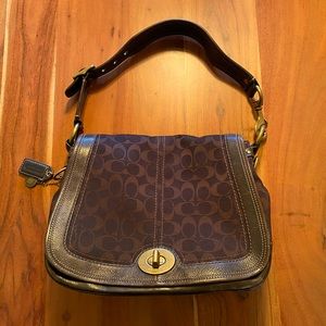 Coach Leather and Signature Canvas Messenger Bag